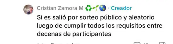 Mensaje Cristian Zamora M. en Facebook