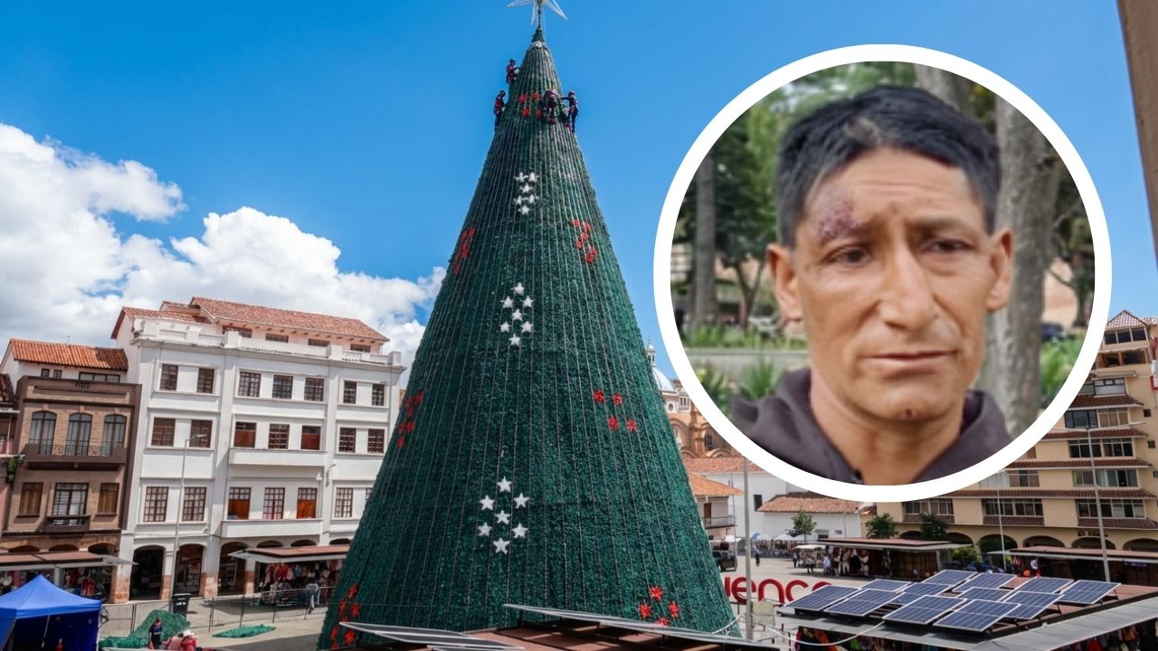 Obrero accidentado en retiro del árbol de Navidad exige atención médica en Cuenca.