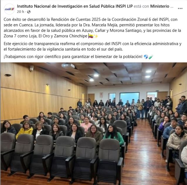 Cuestionan uso de inteligencia artificial en imagen difundida por INSPI en rendición de cuentas en Cuenca