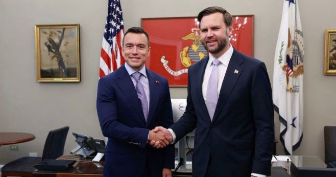 Daniel Noboa se reunió con el vicepresidente de Estados Unidos, JD Vance, en Washington